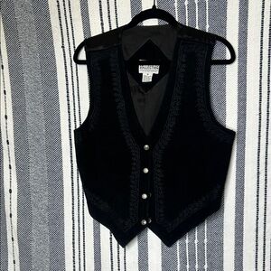 Karen’s Collection Vintage Suede Leather Embroidered Vest